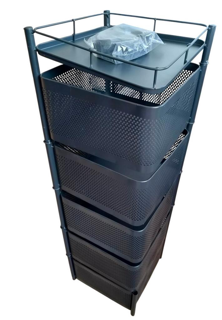 Chariot de rangement carré et rotatif noir - 5 niveaux, Tuin en Terras, Kweekspullen, Ophalen of Verzenden