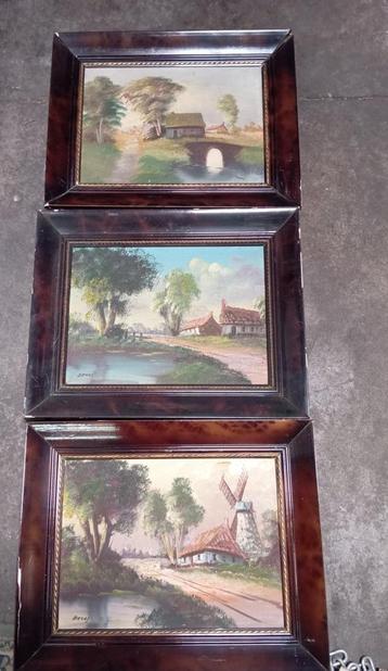 3 x schilderij Devos, Enlèvement