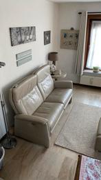 Canapé en cuir 3 places et 2 x 1 place avec pouf, Enlèvement, Comme neuf