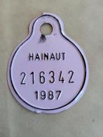 plaque de vélo ancienne 1987  Hainaut, Collections, Envoi, Neuf, Autre, Autres marques