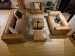 Lederen salon, Huis en Inrichting, Zetels | Complete zithoeken, Ophalen, Gebruikt, Leer, Industrieel