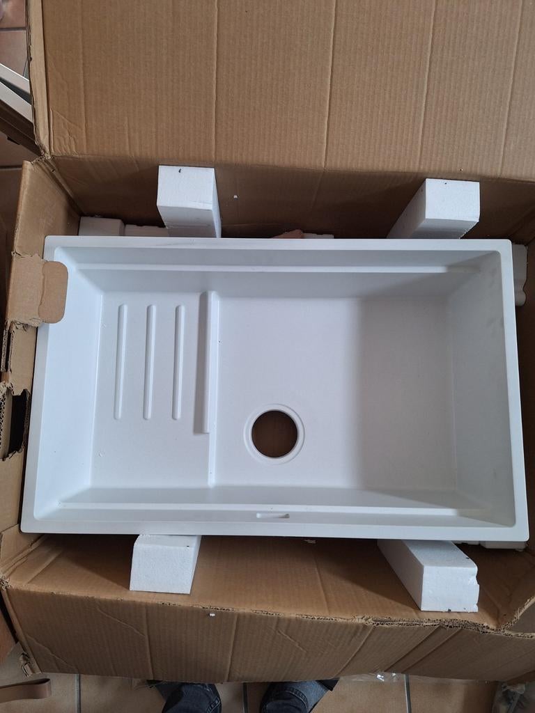 Évier cuisine granit blanc Primagran 76cm/47cm, Enlèvement, Neuf, Pierre, Autres types