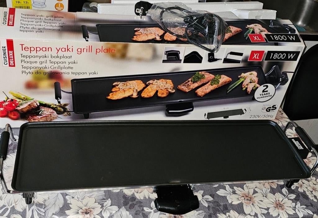 teppan yaki grill XL 1800 watt zo goed als nieuw, Enlèvement, Comme neuf, Gril de table