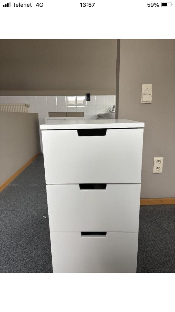 Commode blanche Ikea - 3 tiroirs, Enlèvement, Comme neuf