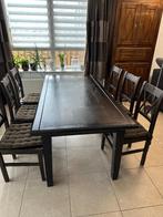 Table bois massif + 6 chaises, Maison & Meubles, Tables | Tables à manger, 150 à 200 cm, Cinq personnes ou plus, Enlèvement, Utilisé