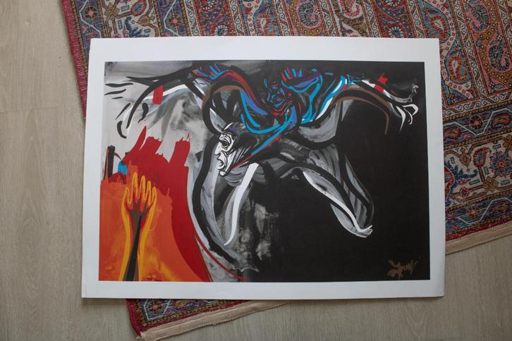 Raymond Moretti Litho 4, Jacques Brel, Antiek en Kunst, Kunst | Litho's en Zeefdrukken, Ophalen of Verzenden