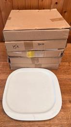 Set porseleinen vierkante borden – 15 stuks (30x30 cm), Huis en Inrichting, Ophalen, Gebruikt, Bord(en), Effen
