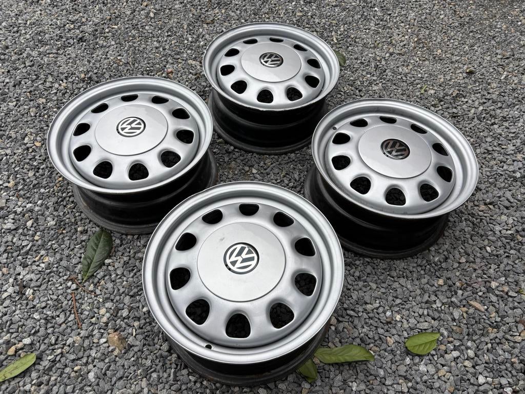 VW 4x100 14 velgen van plaatstaal, Ophalen, 14 inch, Gebruikt, Velg(en)
