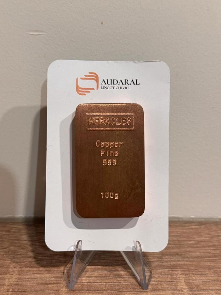 Heracles 999 Fine Copper 100g, Timbres & Monnaies, Métaux nobles & Lingots, Cuivre, Enlèvement ou Envoi