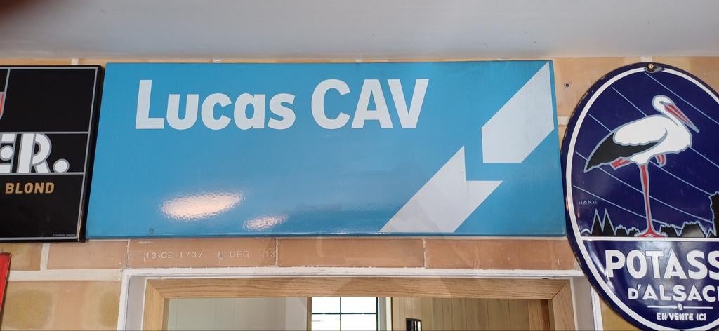 Emaille reclamebord diesel lucas cav, Ophalen of Verzenden, Reclamebord