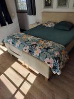 Boxspring, Ophalen, Beige, Tweepersoons, 200 cm