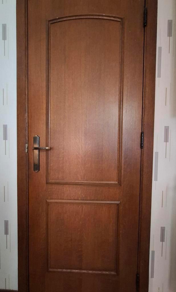 8 gebruikte fineer eiken binnendeuren, Doe-het-zelf en Bouw, Deuren en Vliegenramen, Gebruikt, Binnendeur, 200 tot 215 cm, 80 tot 100 cm