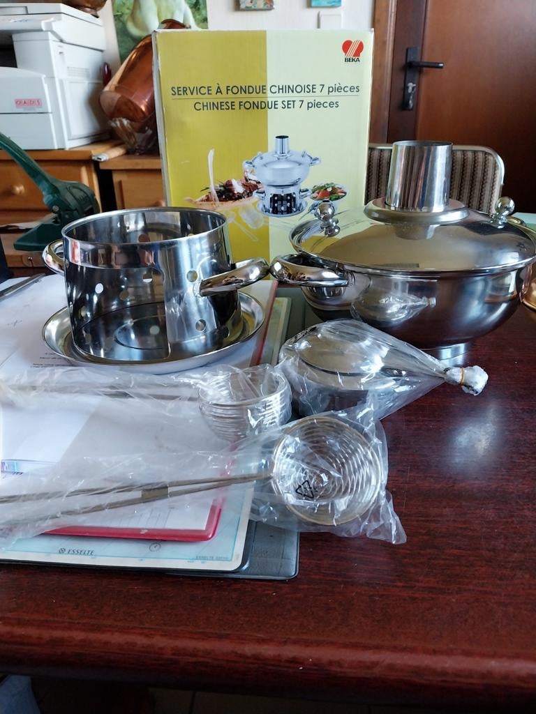 Service fondue chinoise, Maison & Meubles, Enlèvement, Neuf, Inox, Autres types