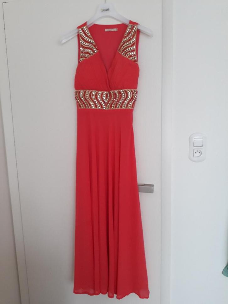 Azaka Paris : elegante galajurk - maat s/m, Kleding | Dames, Gelegenheidskleding, Nieuw, Galajurk, Maat 38/40 (M), Rood, Ophalen of Verzenden