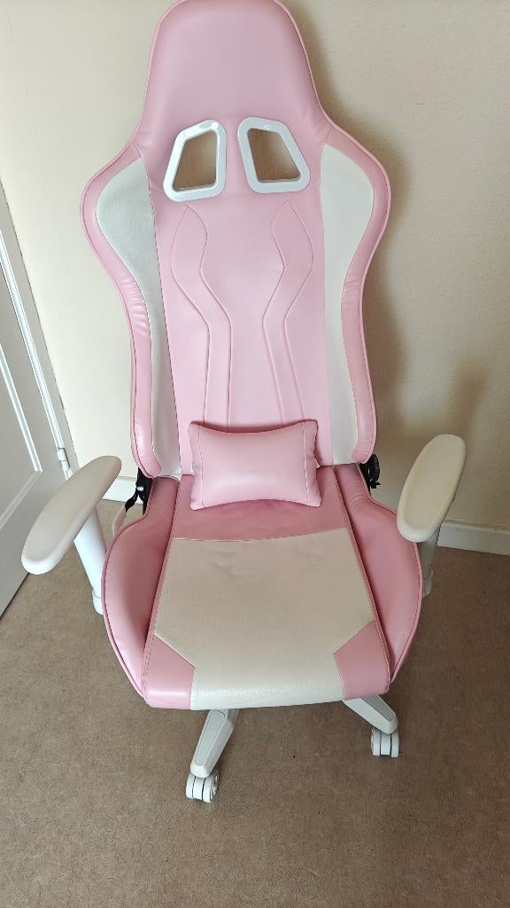 Chaise gaming rose, Huis en Inrichting, Bureaustoelen, Ophalen, Zo goed als nieuw, Roze, Gaming bureaustoel