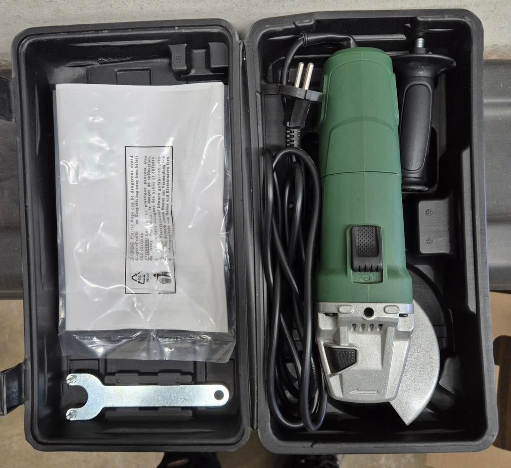 Haakse slijper HSL900-125 in handig opbergkoffer, Ophalen of Verzenden, Zo goed als nieuw, 700 tot 1000 watt, Haakse handslijpmachine