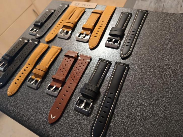 Lederen horlogebandjes 20, 22 en 24mm, Bijoux, Sacs & Beauté, Accessoires Autre, Enlèvement ou Envoi