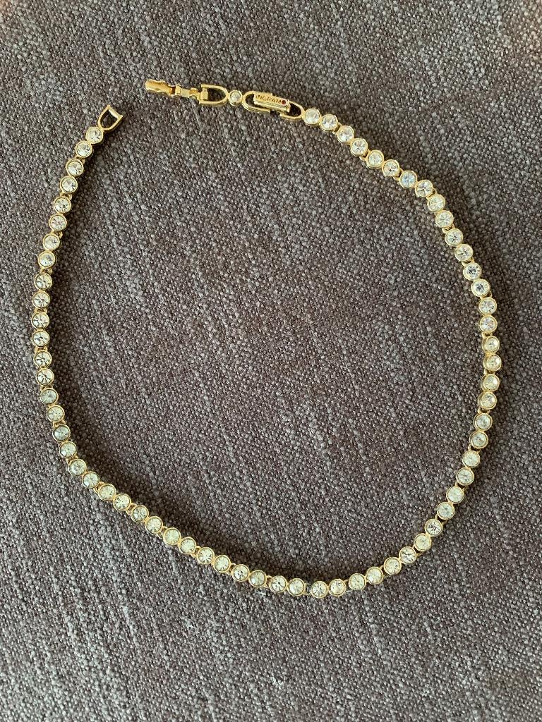 Prachtige halsketting  met "diamantjes", Handtassen en Accessoires, Kettingen, Ophalen of Verzenden, Nieuw