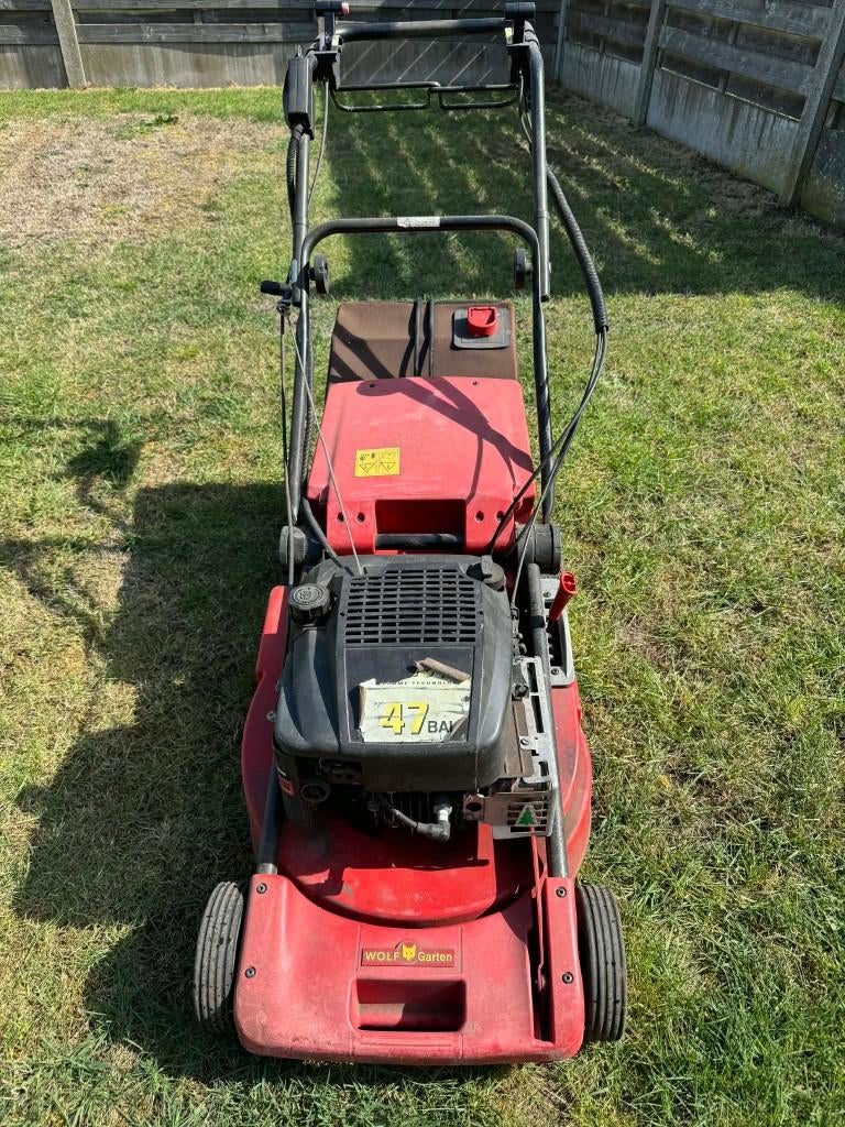 Wolf Garten grasmaaier zelftrekker met elektrische starter., Ophalen, Elektrische starter, Benzine-grasmaaier, 40 t/m 49 cm