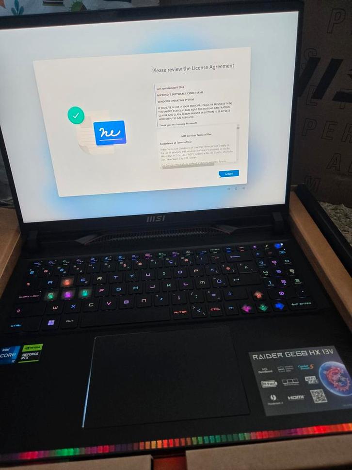 MSI Gaming GE68HX 13VF-017BE Raider (État proche du neuf), Informatique & Logiciels, Ordinateurs portables Windows, Comme neuf