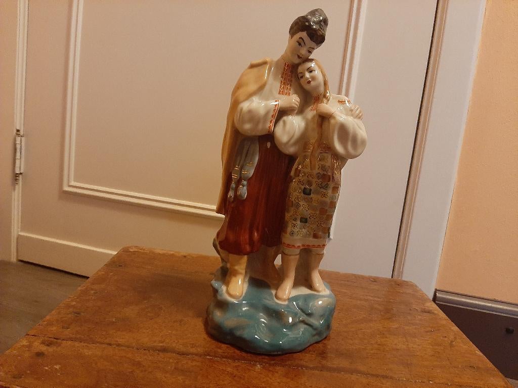 Figurine en porcelaine chinoise d’homme et femme, Enlèvement ou Envoi, Homme