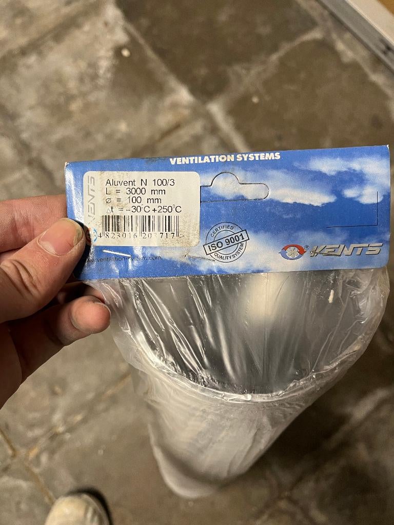 Conduit d'air semi-élastique Ø 100mm 3m, Bricolage & Construction, Tuyaux & Évacuations, Neuf, 80 mm ou plus, 2 à 4 mètres, Aluminium