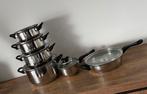 Nieuwe set kookpotten – 6 stuks – zeer goede staat, Huis en Inrichting, Inductieplaat, Overige typen, Aluminium, Ophalen of Verzenden