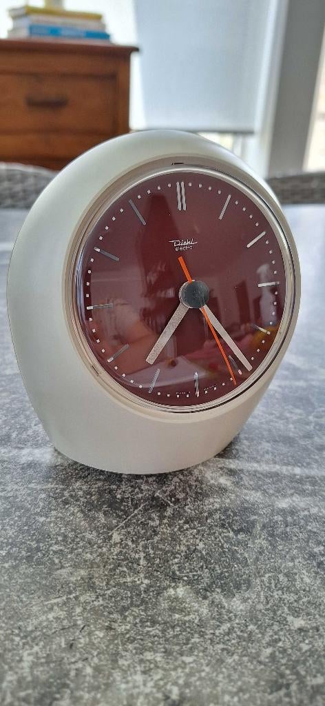 Klok Diehl Electro off white bureauclock met bordeaux, Ophalen