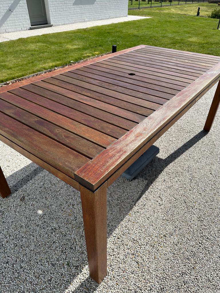 Tuintafel teak, Jardin & Terrasse, Enlèvement, Utilisé, Rectangulaire, Bois de teck