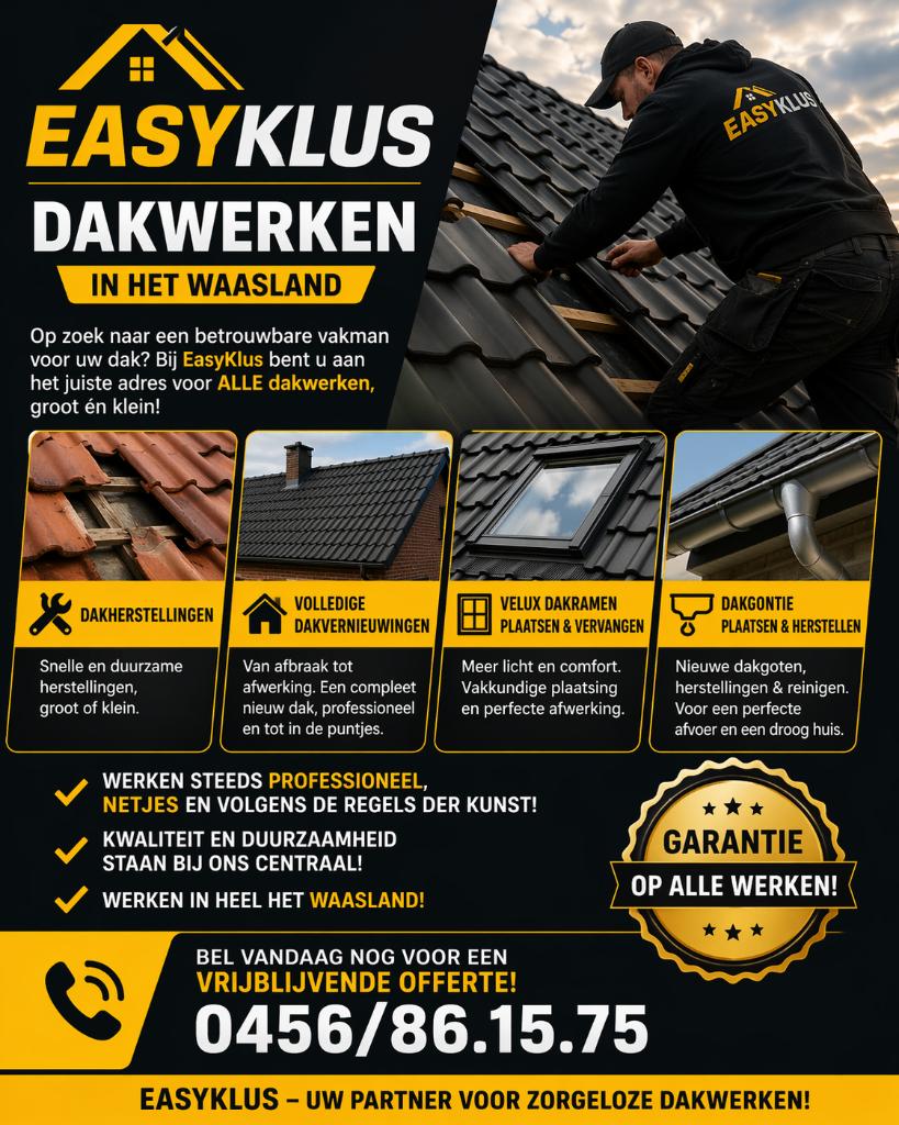 Alle dakwerken nieuw en herstellingen steeds met garantie, Ophalen, Overige materialen, Overige kleuren, Nieuw