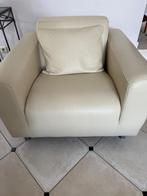 Salon  licht beige leder, Ophalen, Zo goed als nieuw, Leer, Modern alsook landelijk