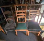 Vintage retro kerkstoel stoel eetstoel hout, Ophalen