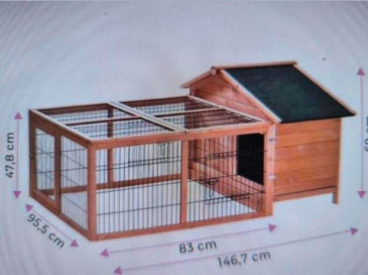 Konijnenhok met ren SPLINTERNIEUW, Dieren en Toebehoren, Konijnen