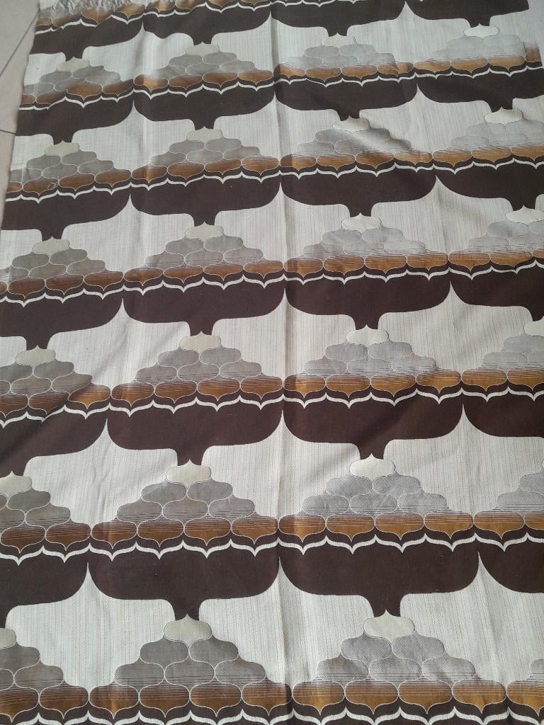 2 Retro overgordijnen, Ophalen, Gebruikt, Bruin, 100 tot 150 cm