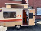 Retro caravan 2pers -750kg, in hele mooie staat., Jusqu'à 4 m, Jusqu'à 500 kg, Jusqu'à 2, Réfrigérateur
