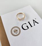 Verlovingsring diamond (natural, GIA) 0.45ct / 18ct gold, Handtassen en Accessoires, Ringen, Ophalen, Zo goed als nieuw, Met edelsteen