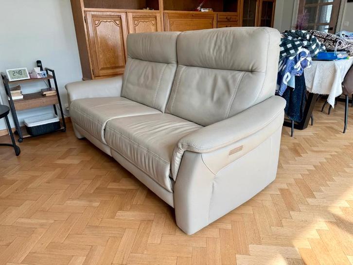 Lederen salon (1 zit + 3 zit) zo goed als nieuw, Huis en Inrichting, Zetels | Complete zithoeken, Zo goed als nieuw, Leer, Ophalen