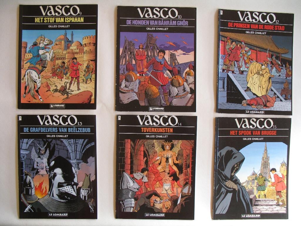 Vasco, 1ste druk, nrs 9, 10, 12, 13, 14, 15, Boeken, Stripverhalen, Zo goed als nieuw, Meerdere stripboeken, Ophalen of Verzenden