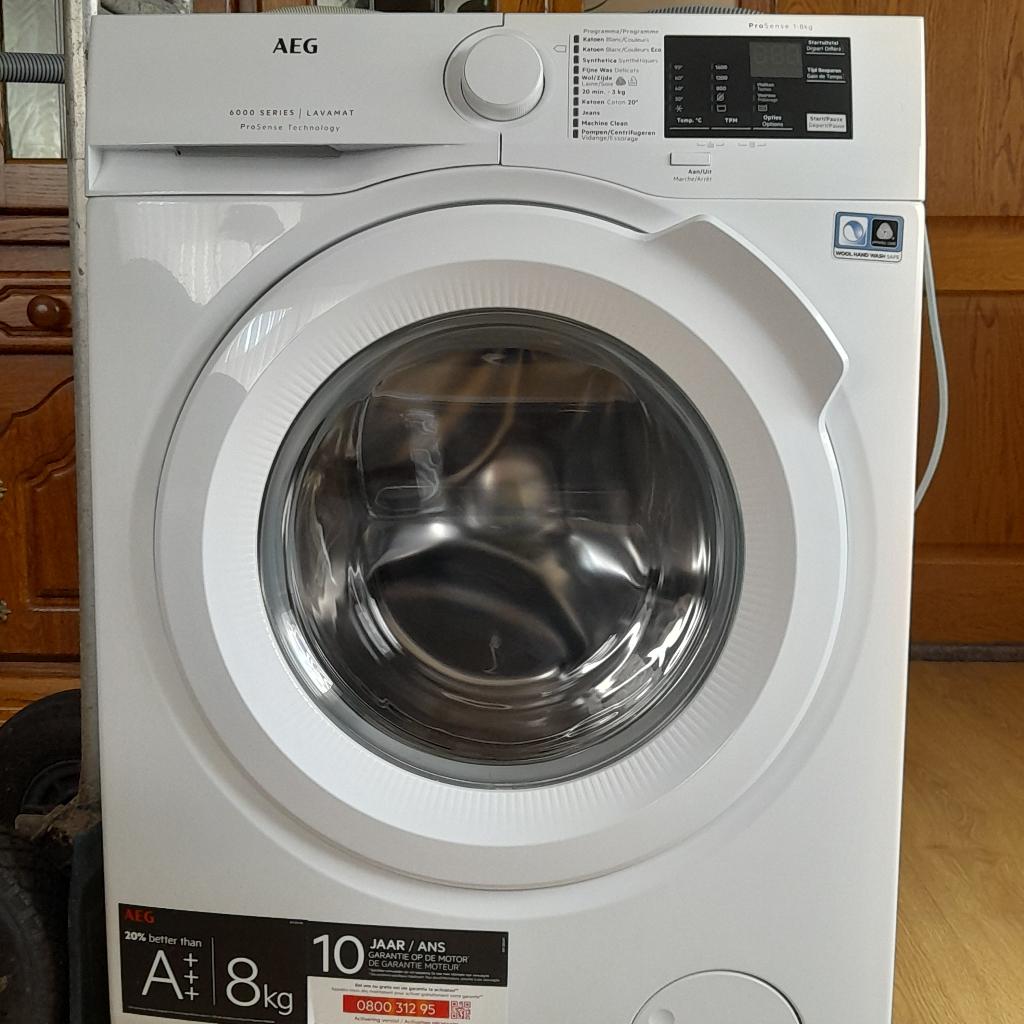 Wasmachine AEG, Elektronische apparatuur, Wasmachines, Gebruikt, Voorlader, 6 tot 8 kg, 85 tot 90 cm, 1600 toeren of meer, Energieklasse A of zuiniger