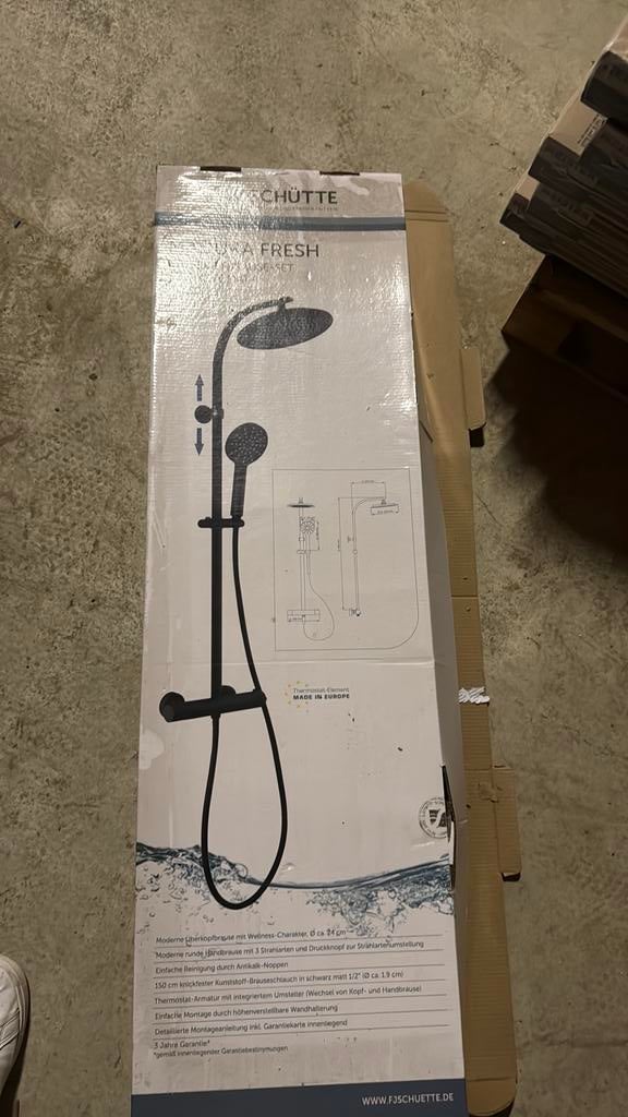 Colonne de douche thermostatique noire neuve, Maison & Meubles, Enlèvement, Neuf, Avec douche