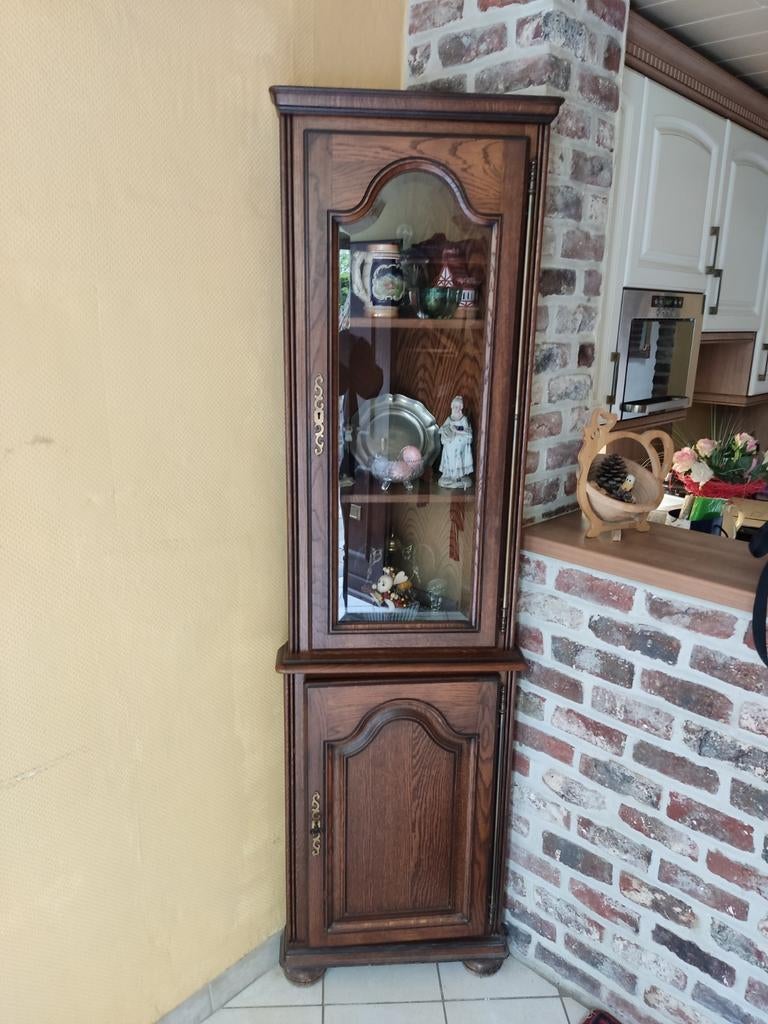 Antieke hoekkast, Huis en Inrichting, Ophalen, Minder dan 50 cm, 200 cm of meer, Eikenhout