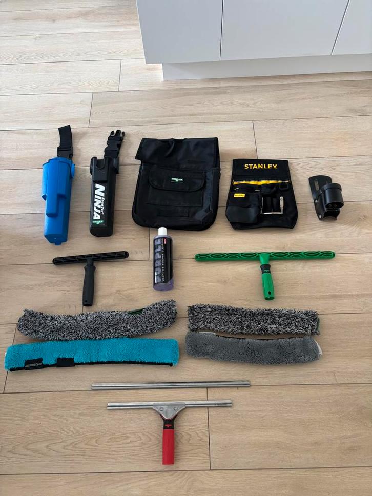 Lot materiels de nettoyage de vitres UNGER MOERMAN etc…, Bricolage & Construction, Matériel de nettoyage, Utilisé, Enlèvement