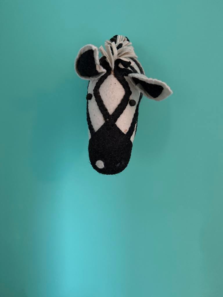 Vinten hoofd kinderkamer Zebra en neushoorn, Ophalen, Zo goed als nieuw