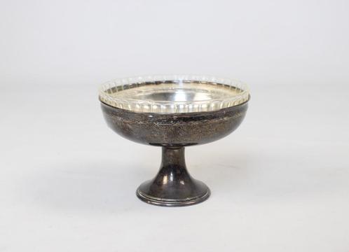 oude verzilverde tazza, schaal, fruitschaal, snoepschaal, Antiek en Kunst, Antiek | Glaswerk en Kristal, Ophalen of Verzenden