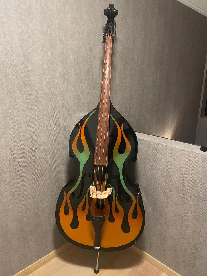 Rockabilly contrabas Leonardo, Muziek en Instrumenten, Strijkinstrumenten | Contrabassen, Gebruikt, 3/4-contrabas, Ophalen