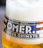 Metalen reclamebord Omer glas logo - retro vintage mancave, Verzamelen, Ophalen of Verzenden, Zo goed als nieuw, Reclamebord