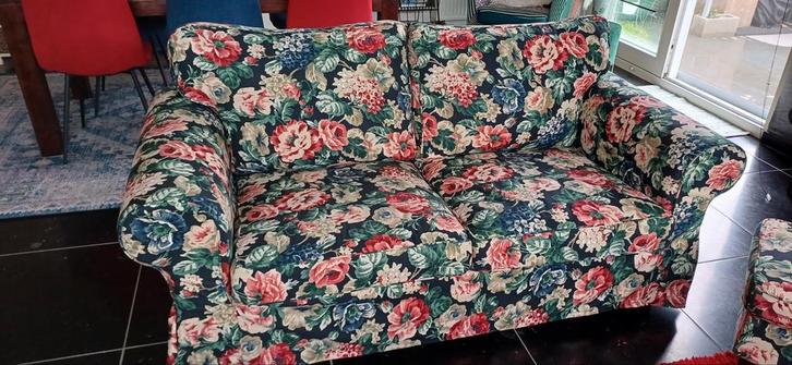 Zetel in stof met voetenbank, Huis en Inrichting, Zetels | Zetels, Zo goed als nieuw, Stof, Ophalen