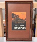 Ingelijste vintage flyer - Hotel de la Paix Signapore Napoli, Huis en Inrichting, Woonaccessoires | Wanddecoraties, Ophalen of Verzenden