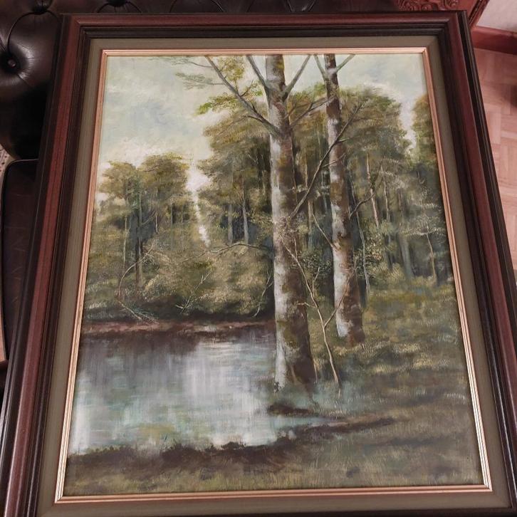 Olieverfschilderij landschap - gesigneerd De Smedt G., Antiquités & Art, Art | Peinture | Classique, Enlèvement