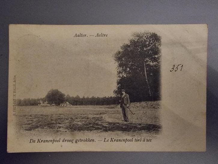 Carte postale Aalter - Le Kranenpoel tiré à sec - 1902, Verzamelen, Postkaarten | Themakaarten, Gelopen, Voor 1920, Ambachten of Beroep